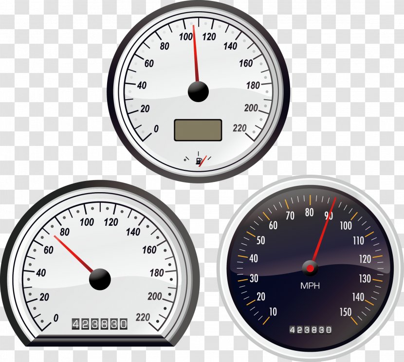 Car Speedometer Dashboard Euclidean Vector - Royalty Free - Stopwatch Vehicle Transparent PNG
