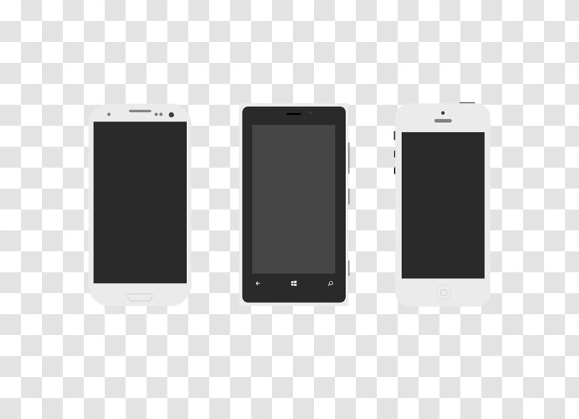 Mobile Phone Black Square Angle - Telephone - Various Android Phones Transparent PNG