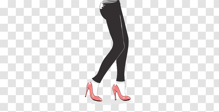Female Illustration - Watercolor - Women Wearing High Heels Transparent PNG