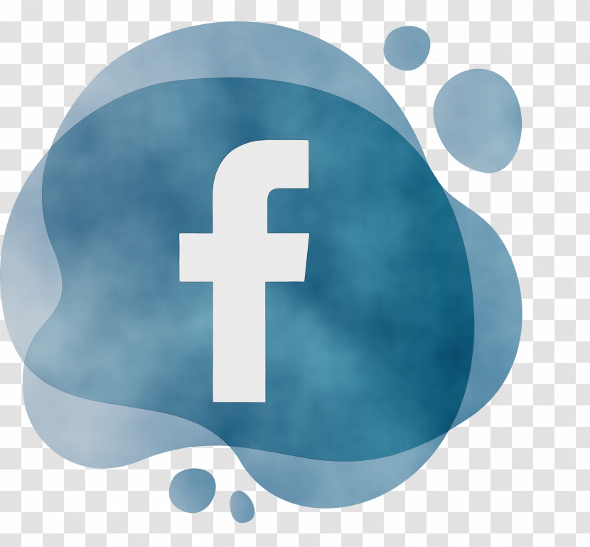 Facebook Logo Icon Watercolor Paint Wet Ink Transparent PNG