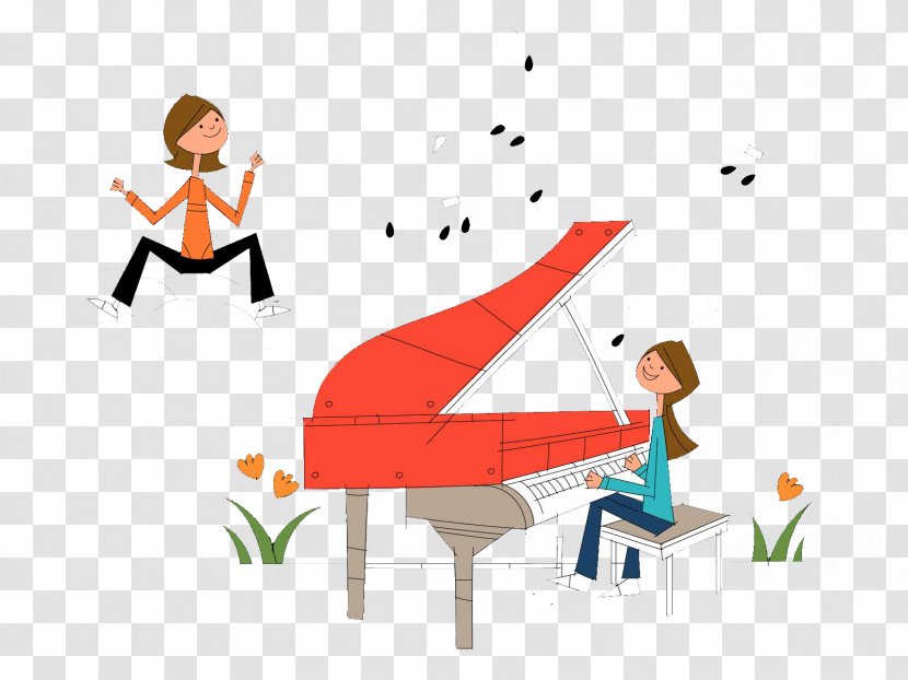 Piano Cartoon Illustration - Heart - Play Transparent PNG