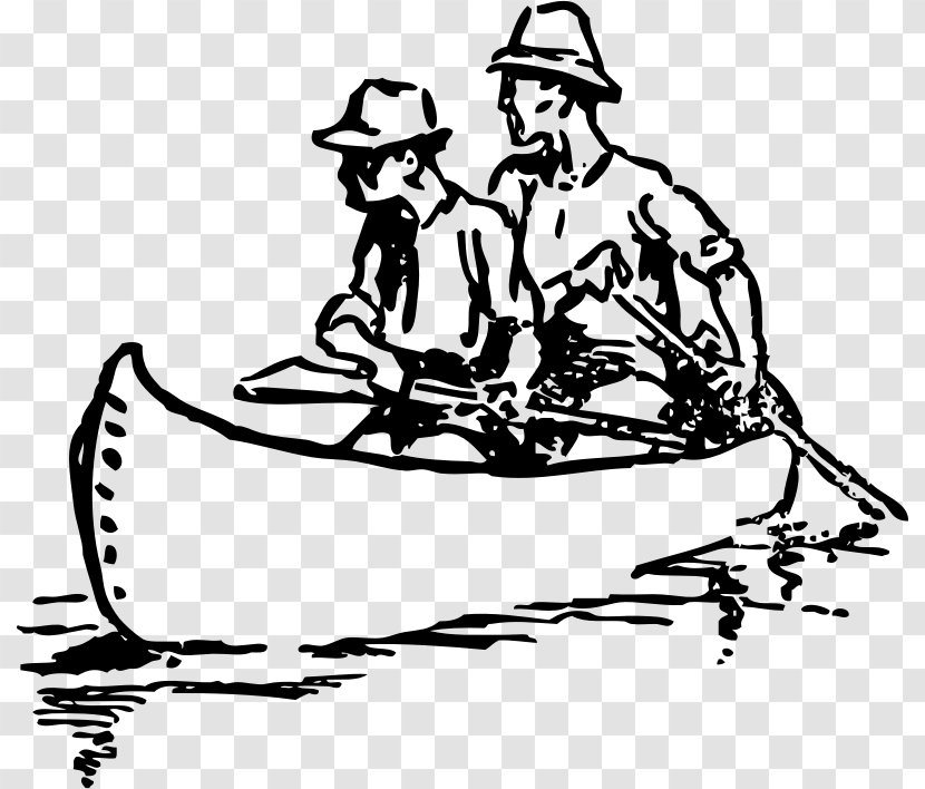Canoe Drawing Rowing Kayak Clip Art - Outrigger Transparent PNG