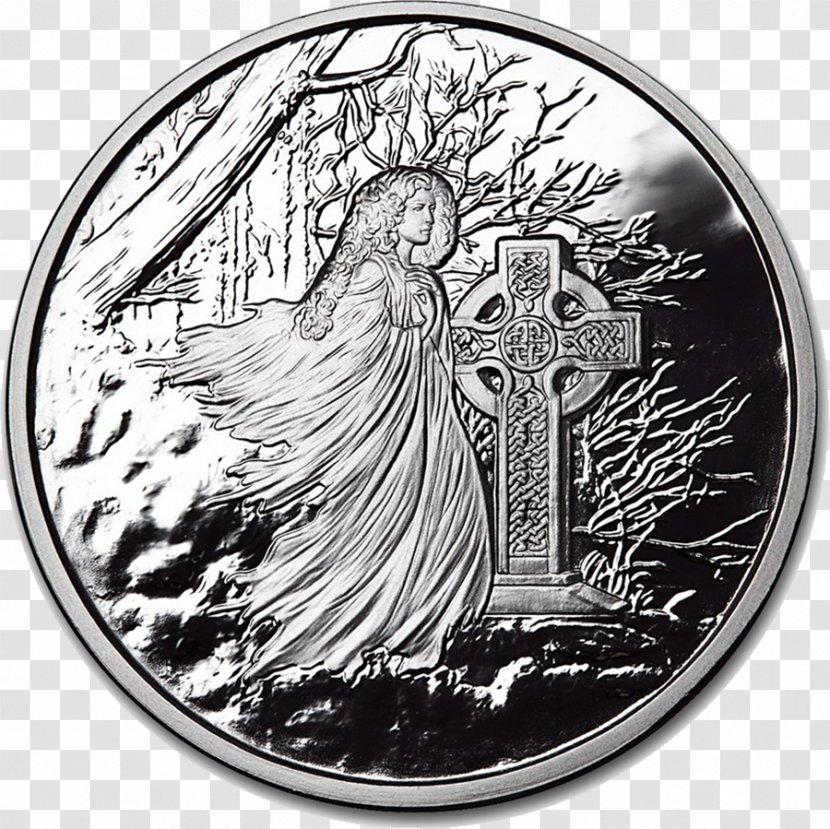 Silver Coin Bullion Proof Coinage - Black And White Transparent PNG
