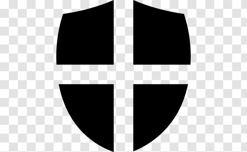 Shield With Cross - Black And White - Computer Mouse Transparent PNG
