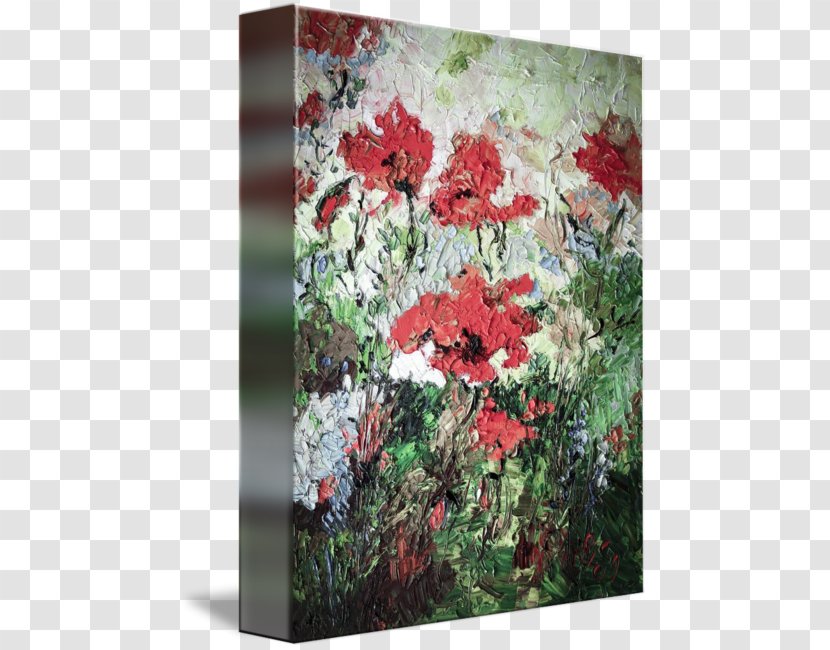 Floral Design Acrylic Paint Gallery Wrap Oil Painting - Watercolor Poppies Transparent PNG