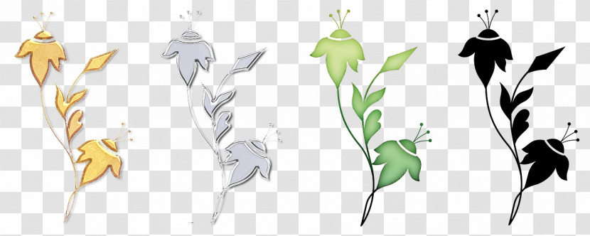 Line Art Leaf Character Plant Stem Branch Transparent PNG