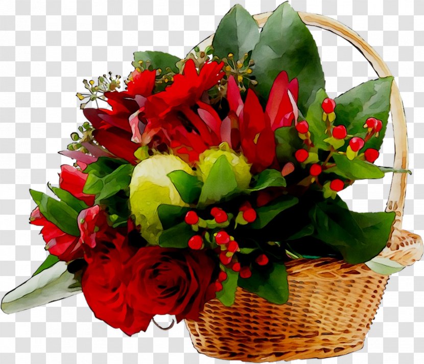 Floral Design Food Gift Baskets Cut Flowers Flower Bouquet - Present - Hypericum Transparent PNG