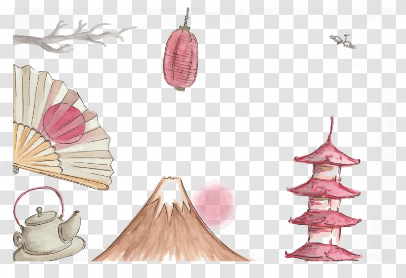 Japan Illustration - Watercolor Painting - Japanese Element Transparent PNG