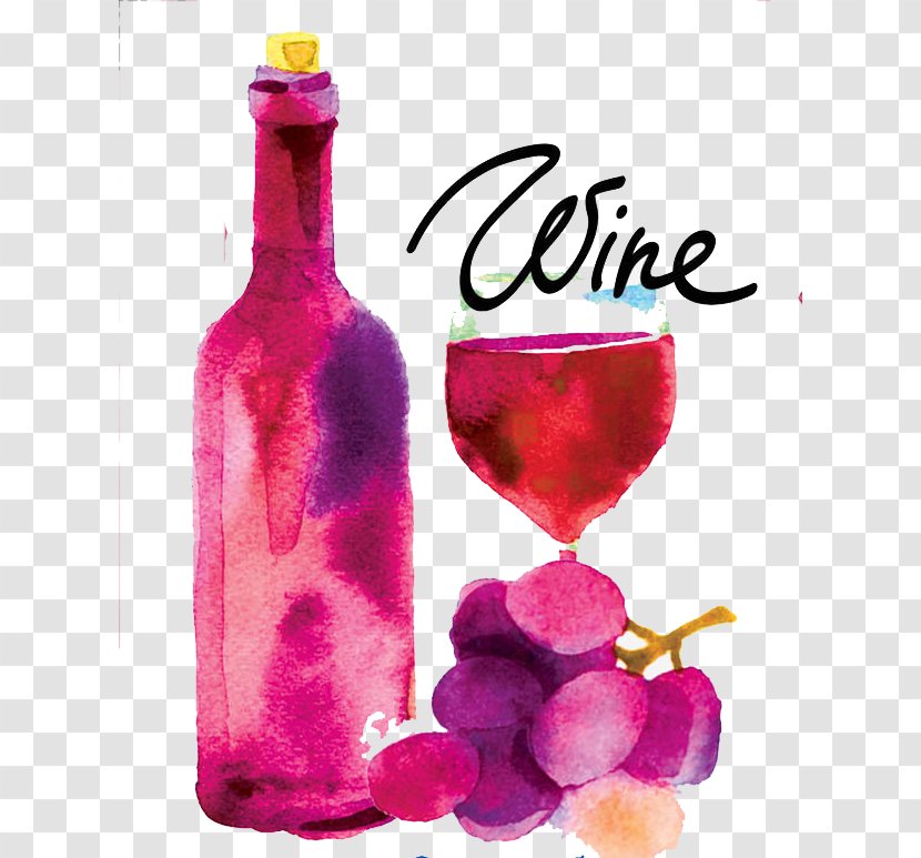Red Wine Sparkling Tasting Drink - Petal Transparent PNG