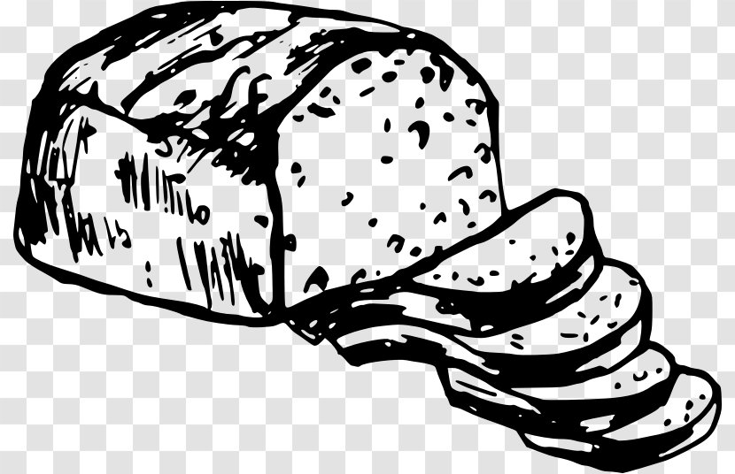 White Bread Rye English Muffin Pudding Clip Art - Monochrome - Clipart Transparent PNG