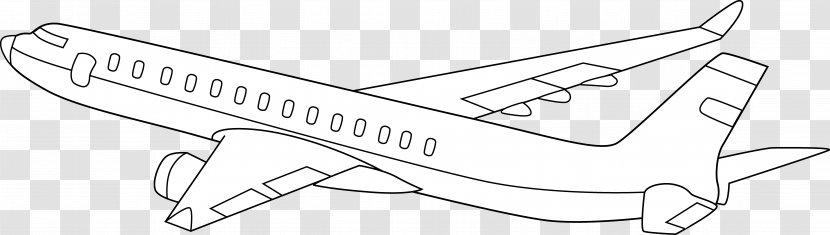 Airplane Aircraft Line Art Clip - Drawing - Commercial Cliparts Transparent PNG