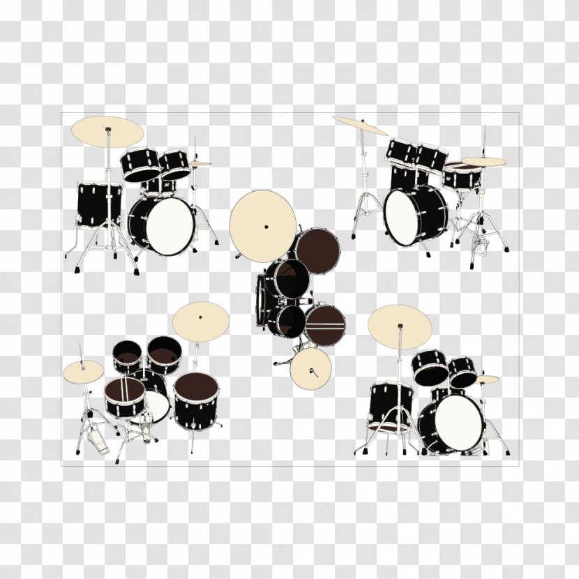 Musical Instrument Drummer Drums - Frame - Black And White Vector Material Transparent PNG