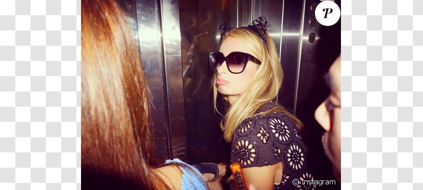 Sunglasses Blond Black Hair Brown - Cartoon - Paris Hilton Transparent PNG
