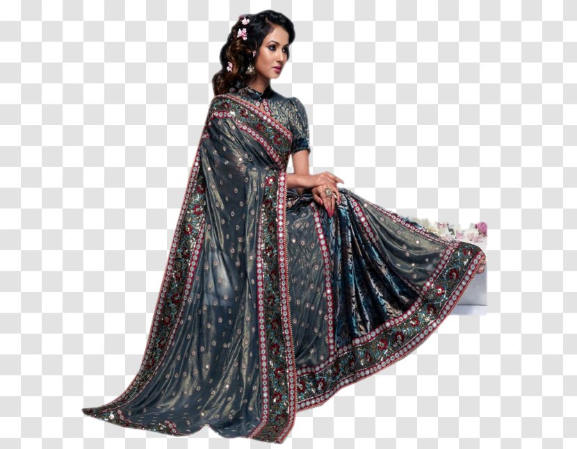 Sari Maroon Dress - Clothing Transparent PNG