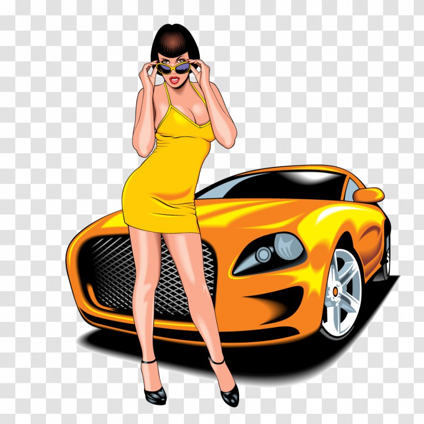 Luxury Cars And Beautiful Women - Product Design - Vehicle Transparent PNG