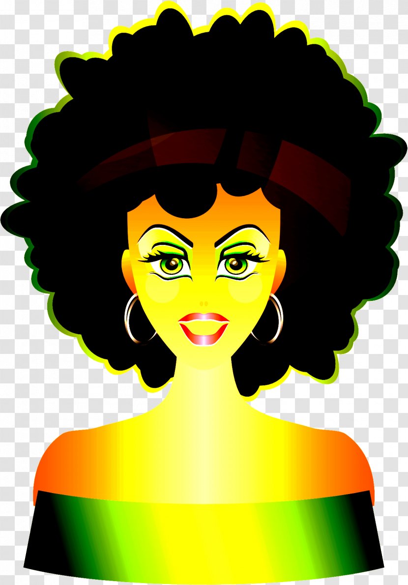 Clip Art Cartoon Afro Black Hair Fictional Character Transparent PNG