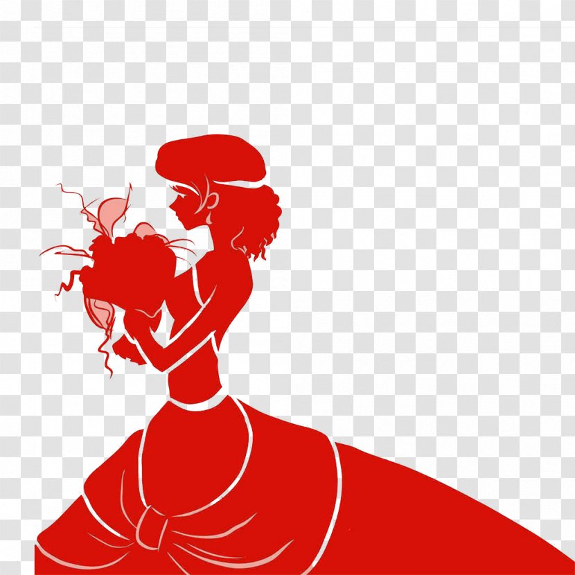 Wedding Invitation Bridegroom - Bride - Red Beautiful Creative Woman Transparent PNG