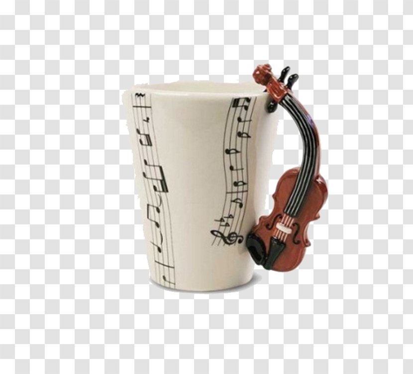 Coffee Cup Mug Violin Teacup - Heart Transparent PNG