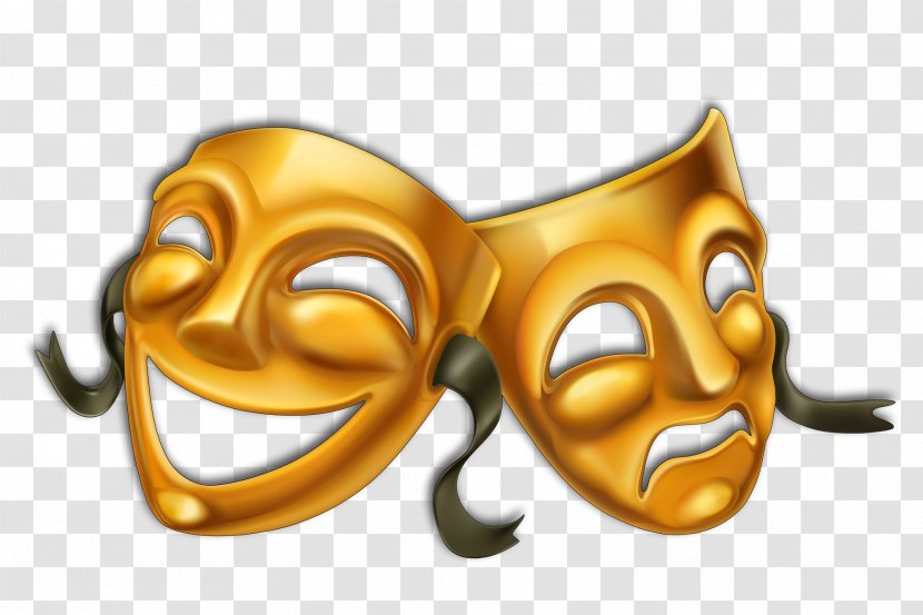 Royalty-free Theatre Mask Stock Photography - Drama - Hand-painted Golden Smiles And Sad Face Masks Transparent PNG
