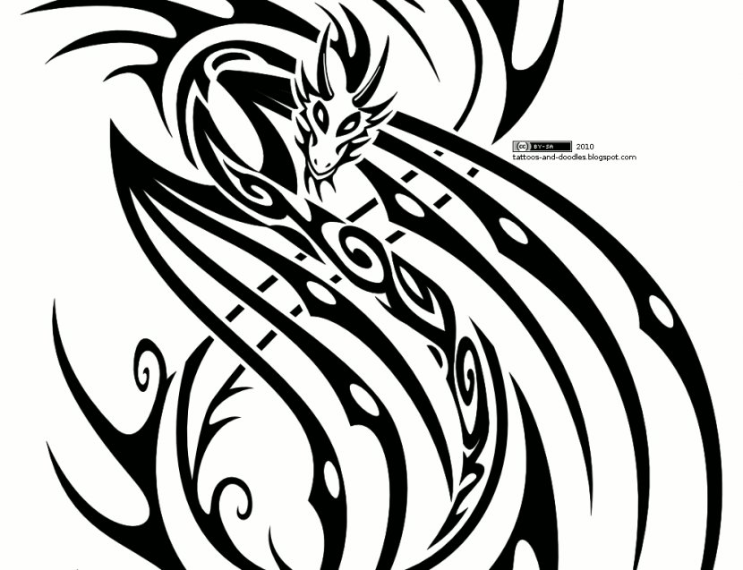 Lower-back Tattoo Tribe - Idea - Simple Dragon Outline Transparent PNG
