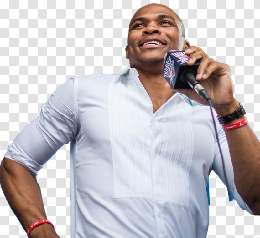 Russell Westbrook Oklahoma City Thunder Chesapeake Energy Arena Microphone Up Transparent PNG