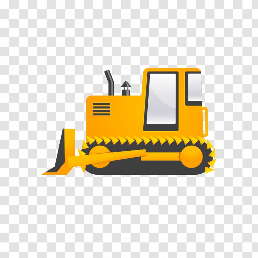 Architectural Engineering Heavy Equipment Machine Bulldozer - Motor Vehicle - Yellow Excavator Material Transparent PNG