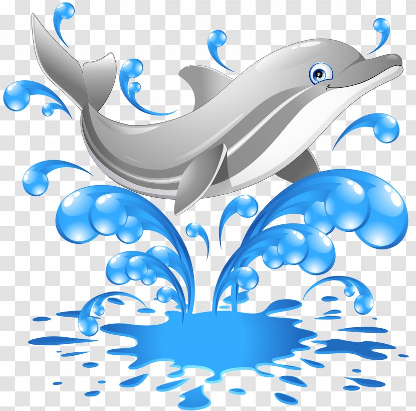 Dolphin Cartoon Clip Art - Marine Mammal Transparent PNG
