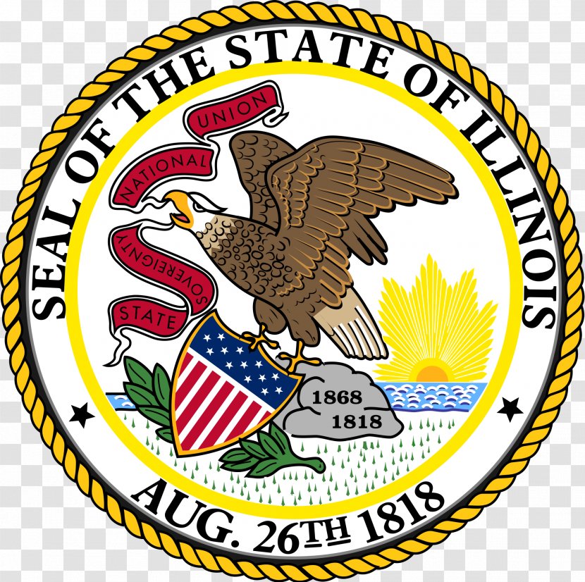 Flag And Seal Of Illinois Secretary State Governor United States Senate - Usa Gerb Transparent PNG