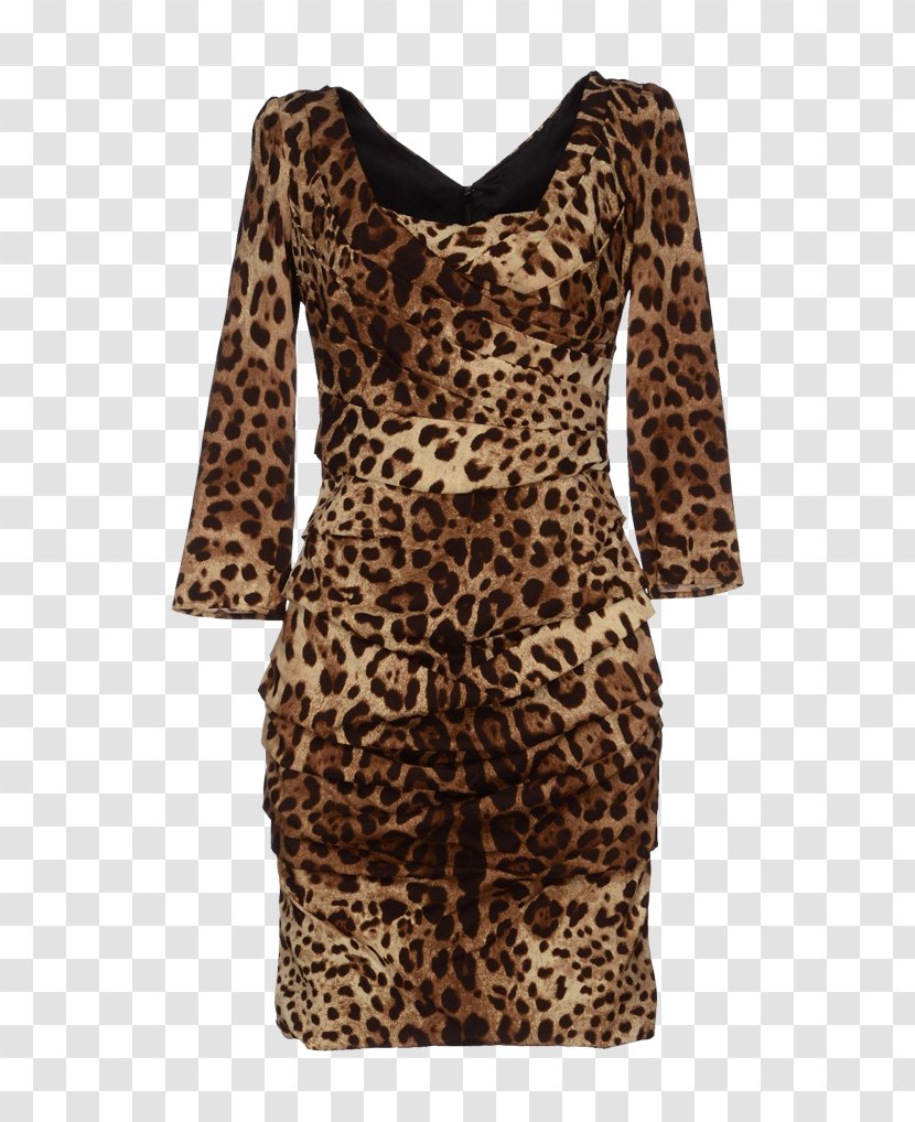 Clothing Dress Leopard Sleeve Animal Print - Dolce & Gabbana Transparent PNG