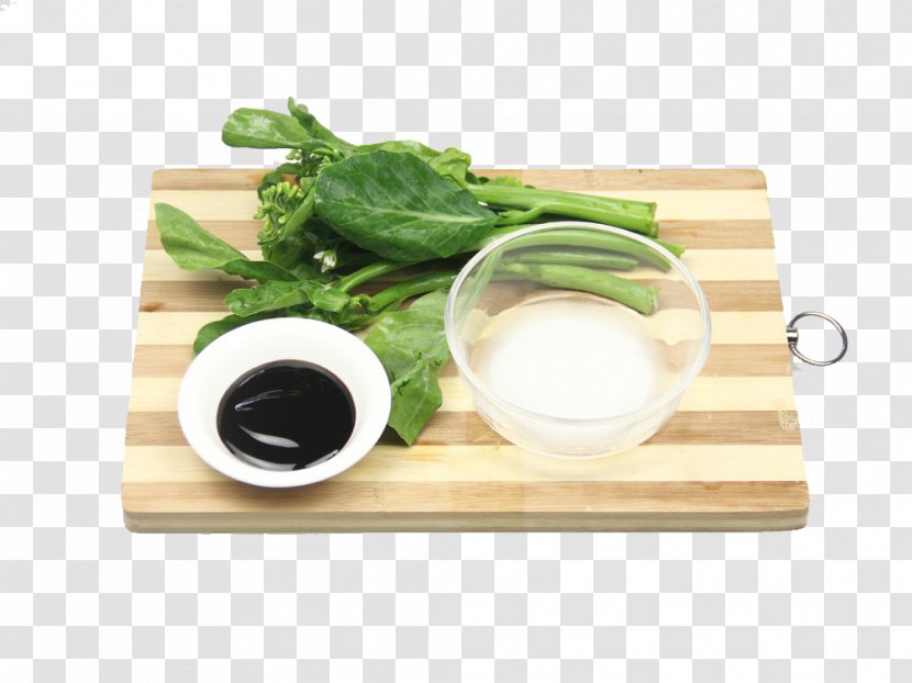 Chinese Cuisine Vegetarian Broccoli Dish Kale - Chopping Board Put Transparent PNG