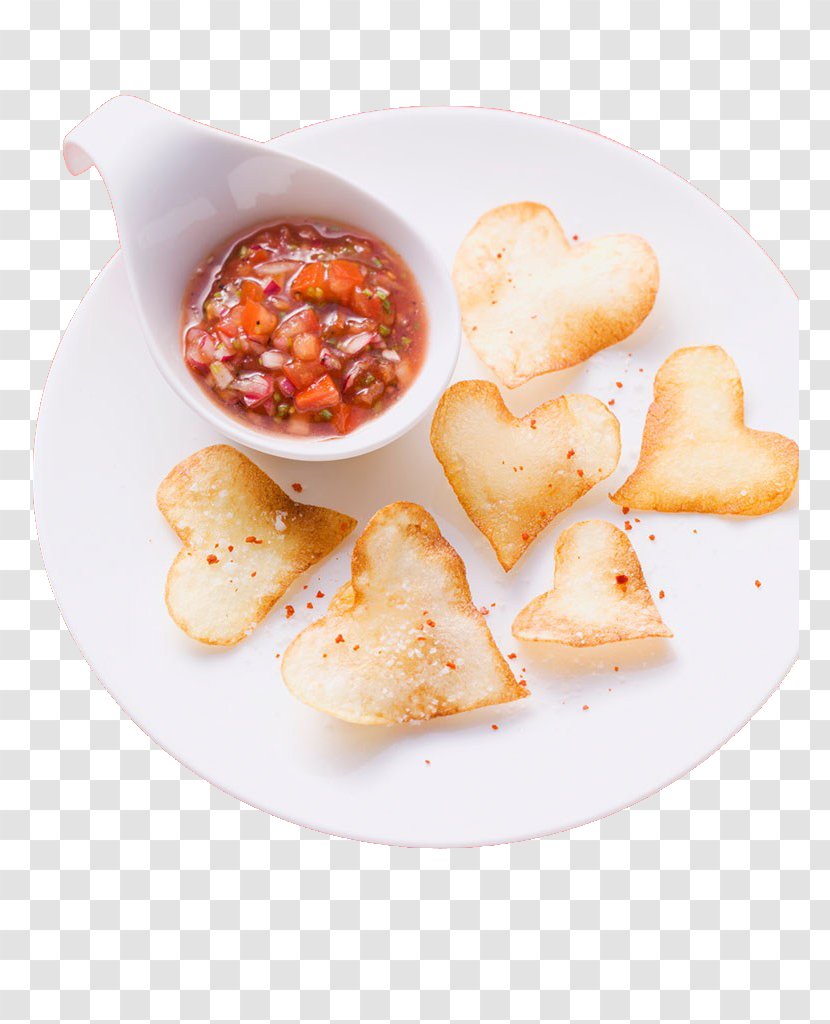Junk Food French Fries Potato Chip - Heart-shaped Chips On The Plate Transparent PNG