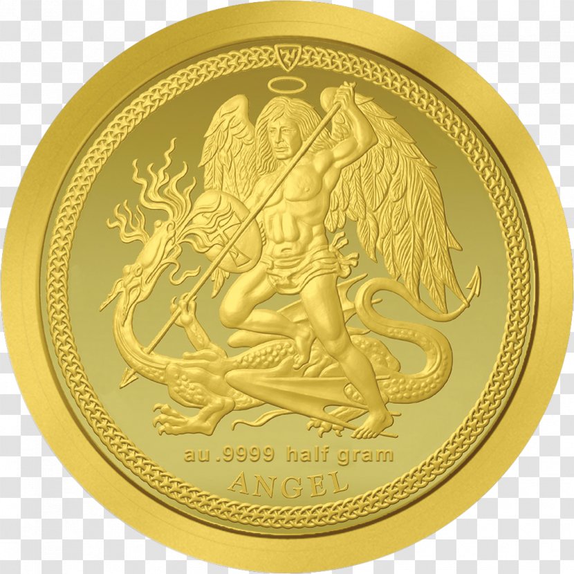 Coin Michael Isle Of Man Gold Angel - Lakshmi Transparent PNG