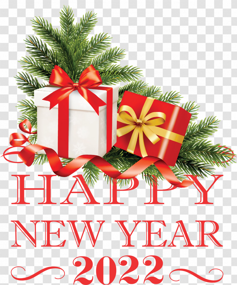 Happy New Year 2022 Wishes With Gift Boxes Transparent PNG