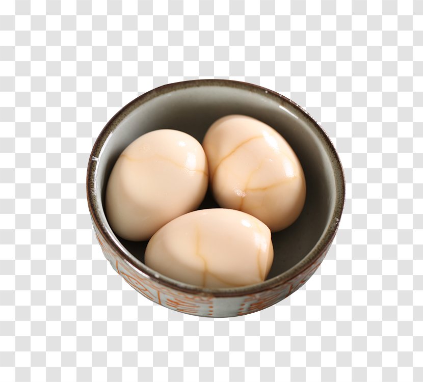Tea Egg Soy Breakfast - Flower Bowl Of Boiled Eggs Stripped Shell Transparent PNG