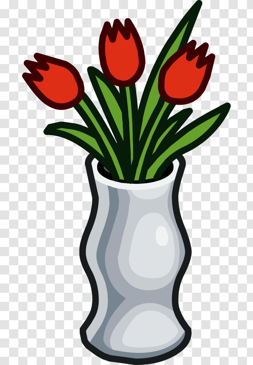 Cut Flowers Club Penguin Tulip Clip Art - Floral Design - Vase Transparent PNG