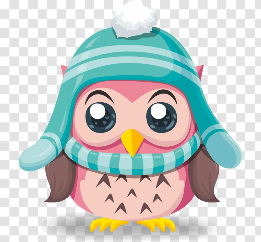 Baby Owls Christmas Ornament Decoration - Pink - Vector Cartoon Owl Transparent PNG
