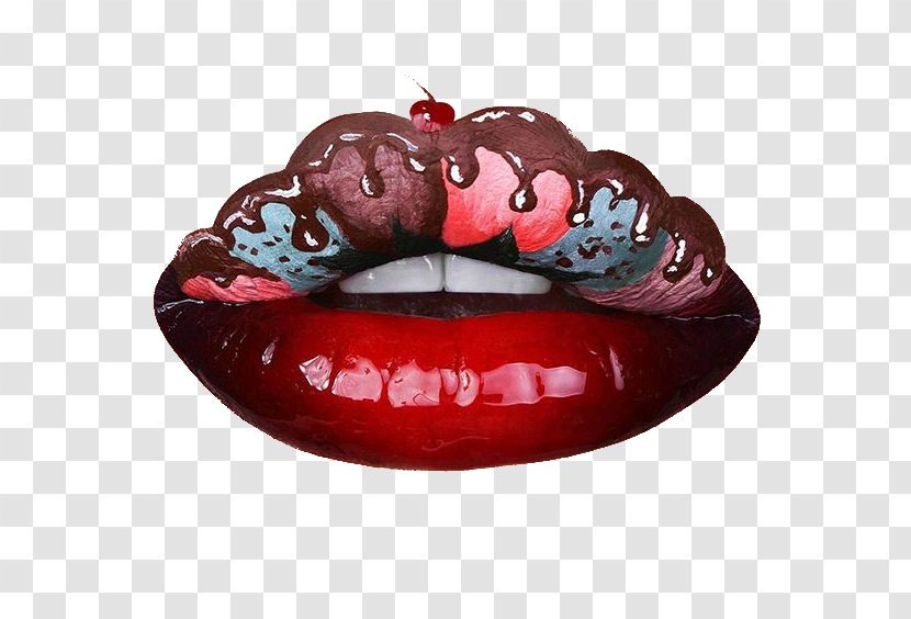 Lipstick Make-up Maquillaje Artxedstico - Face - Pastry Cream Painted Makeup Transparent PNG