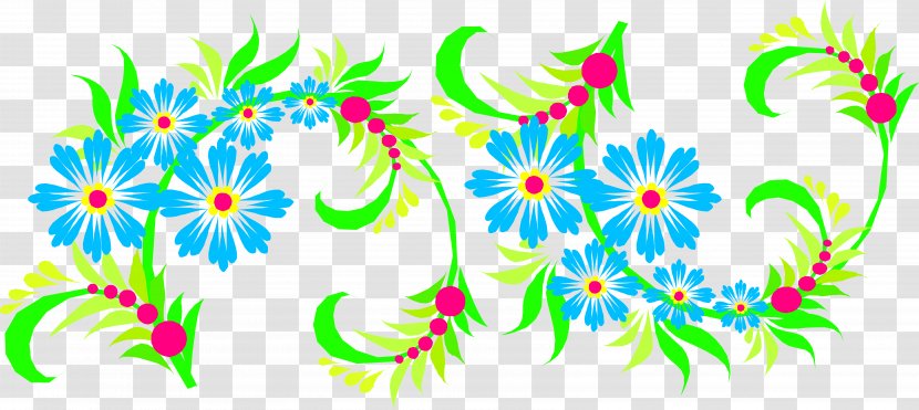 Flower Vignette Clip Art - Grass - Floral Transparent PNG