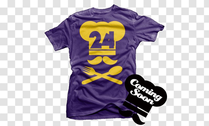 T-shirt Logo Yellow Font Sleeve - Purple Transparent PNG