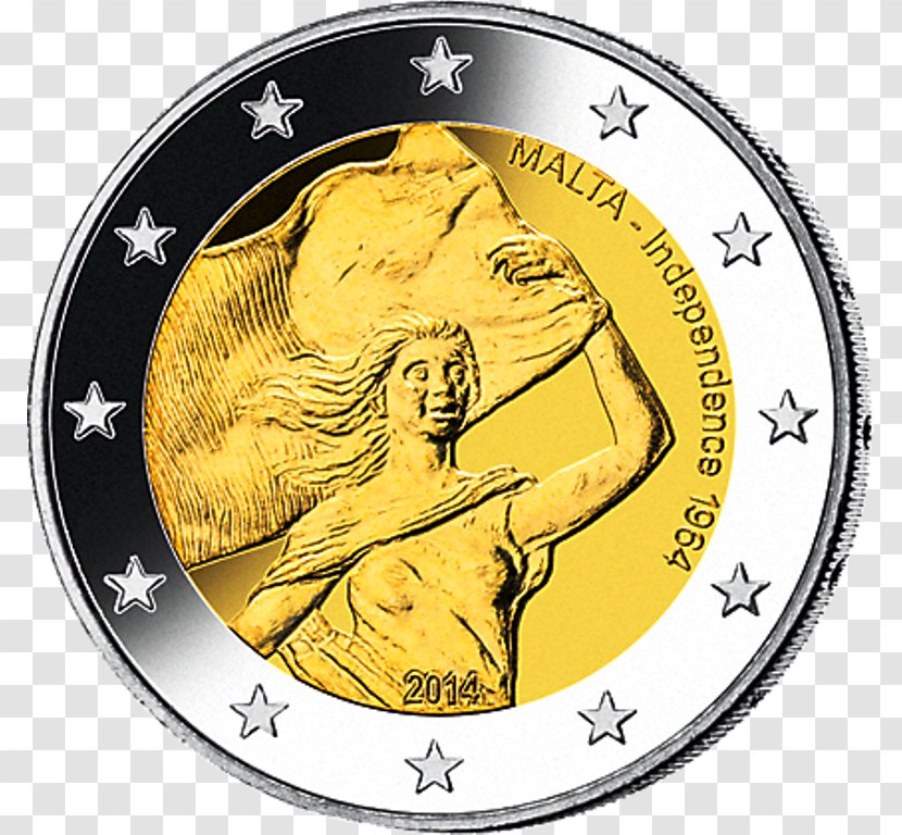 2 Euro Coin Malta France European Union - Eurozone Transparent PNG