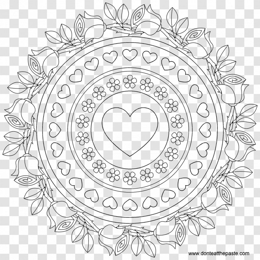 Coloring Book Birthday Cake Mandala Happy! - Flower Transparent PNG