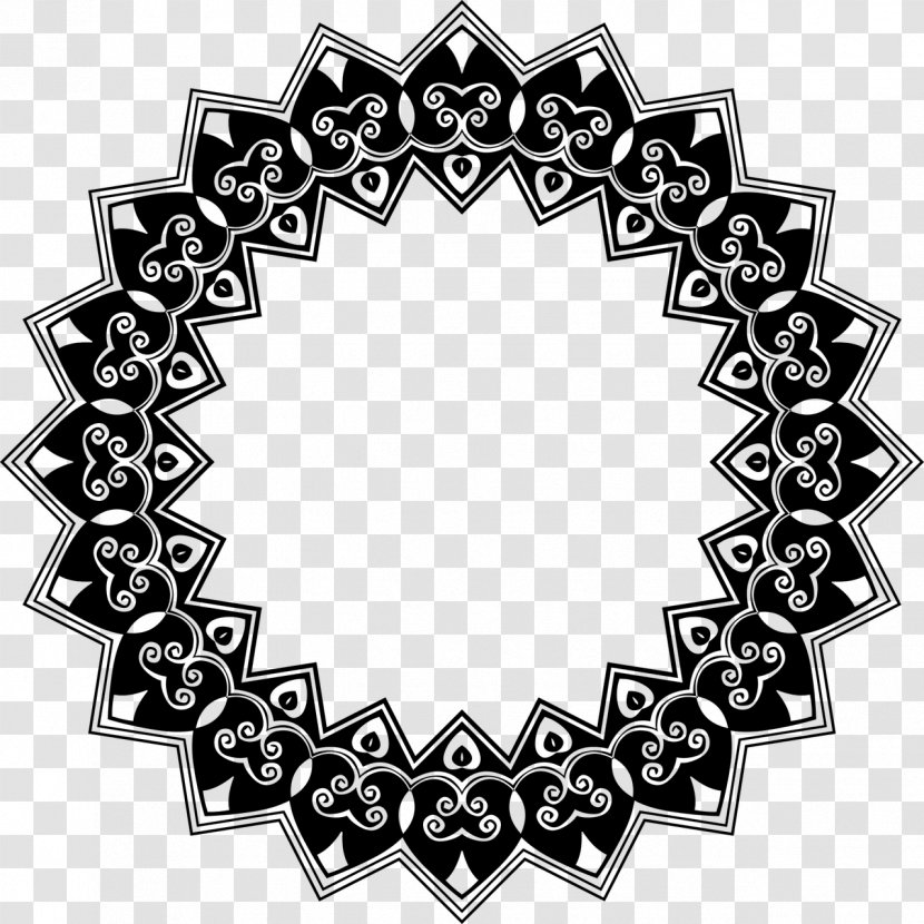 Black And White Picture Frames Grayscale Clip Art - Monochrome - Circle Frame Transparent PNG