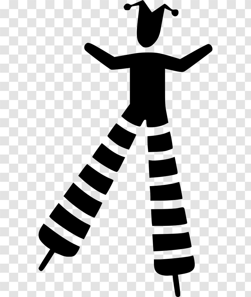 Circus Clown Stilts Clip Art - Black And White Transparent PNG