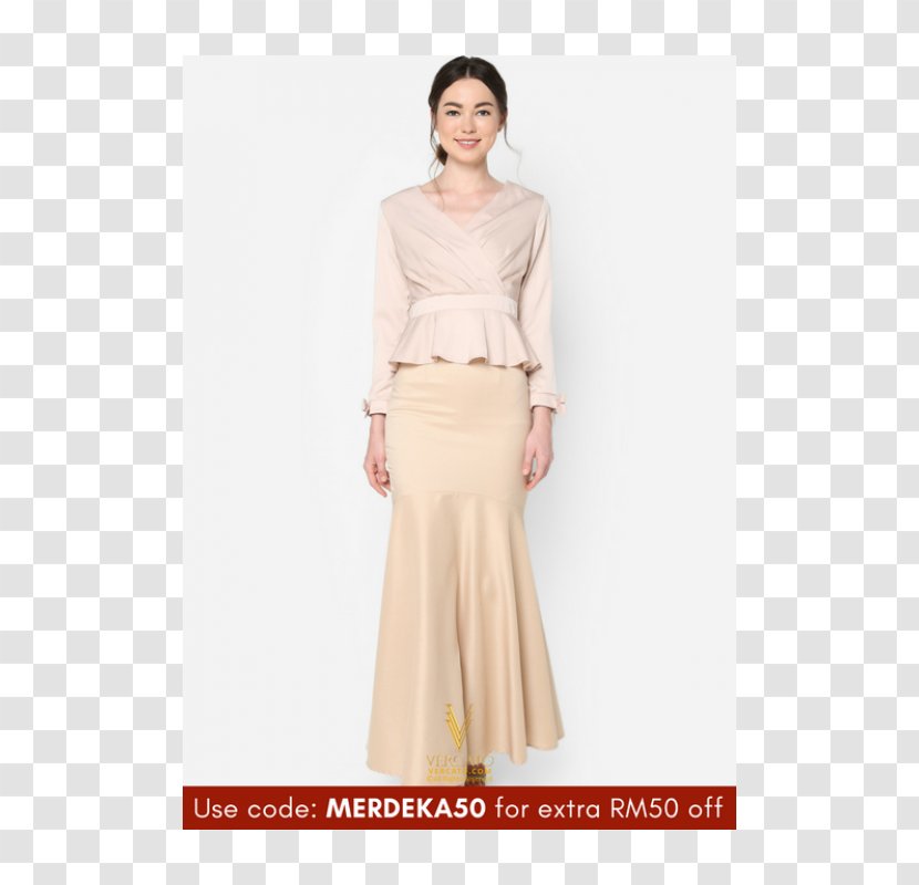 Baju Kurung Party Dress Cocktail VERCATO Designer Muslimah Wear - Sleeve Transparent PNG