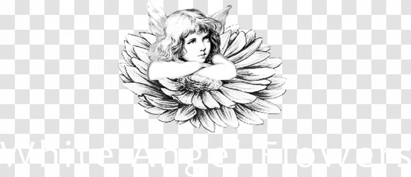 Drawing Monochrome Sketch - White - Flower Angel Transparent PNG