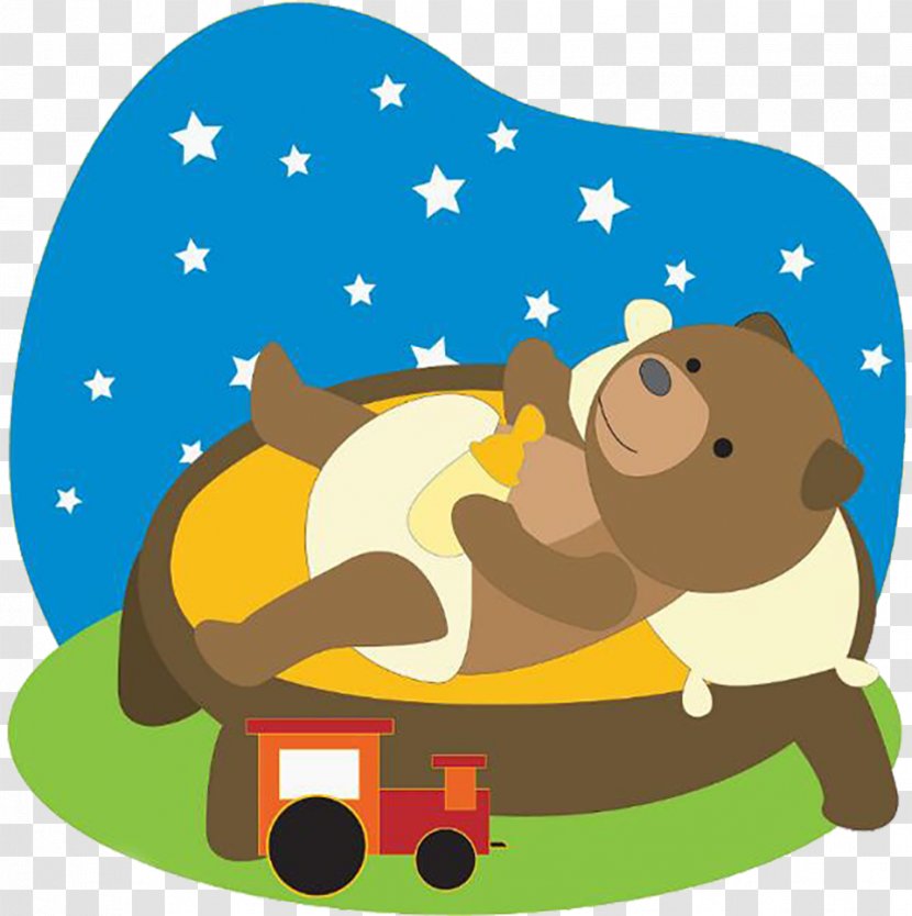 Clip Art - Tree - The Bear Lying On Grass Transparent PNG