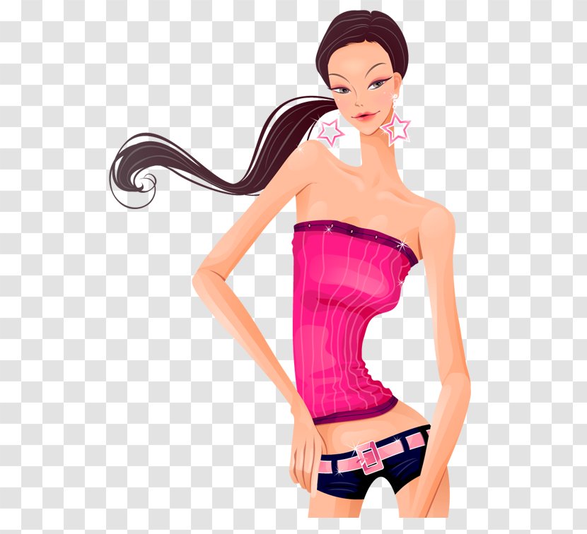 Cartoon Drawing Woman - Heart Transparent PNG