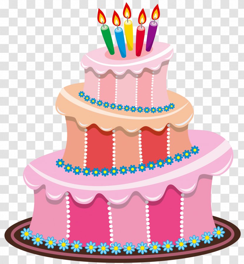 Birthday Cake Clip Art - Dessert - Pink Clipart Transparent PNG