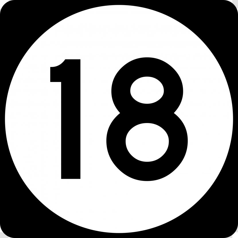 New Jersey Route 18 U.S. Sanako Oy Number Clip Art - Monochrome - 50 Transparent PNG