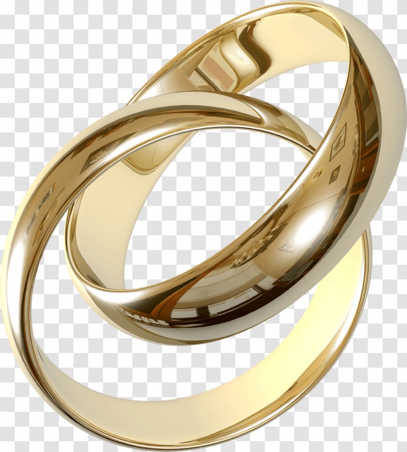 Wedding Ring Engagement Clip Art - Bride - Golden Rings Image Transparent PNG